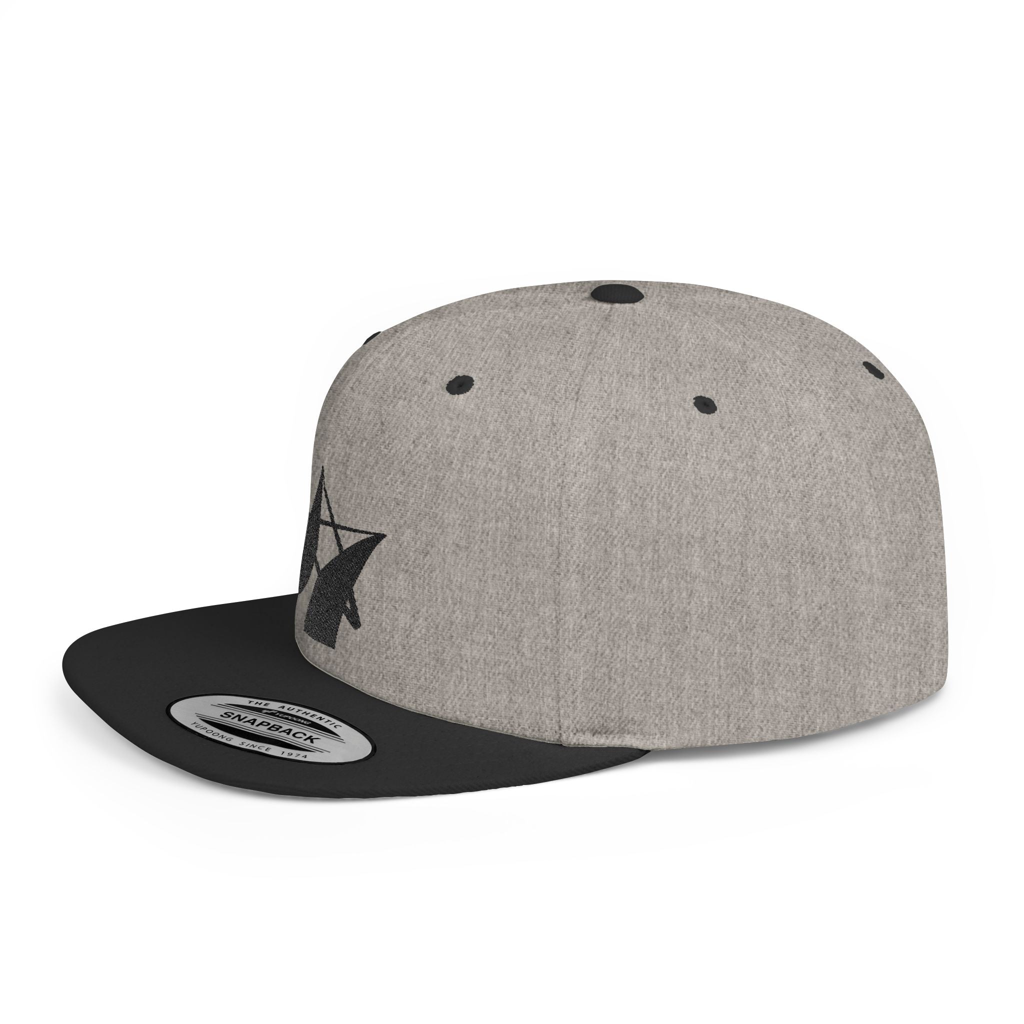 Flat Bill Snapback Hat Ambitious Star BLACK
