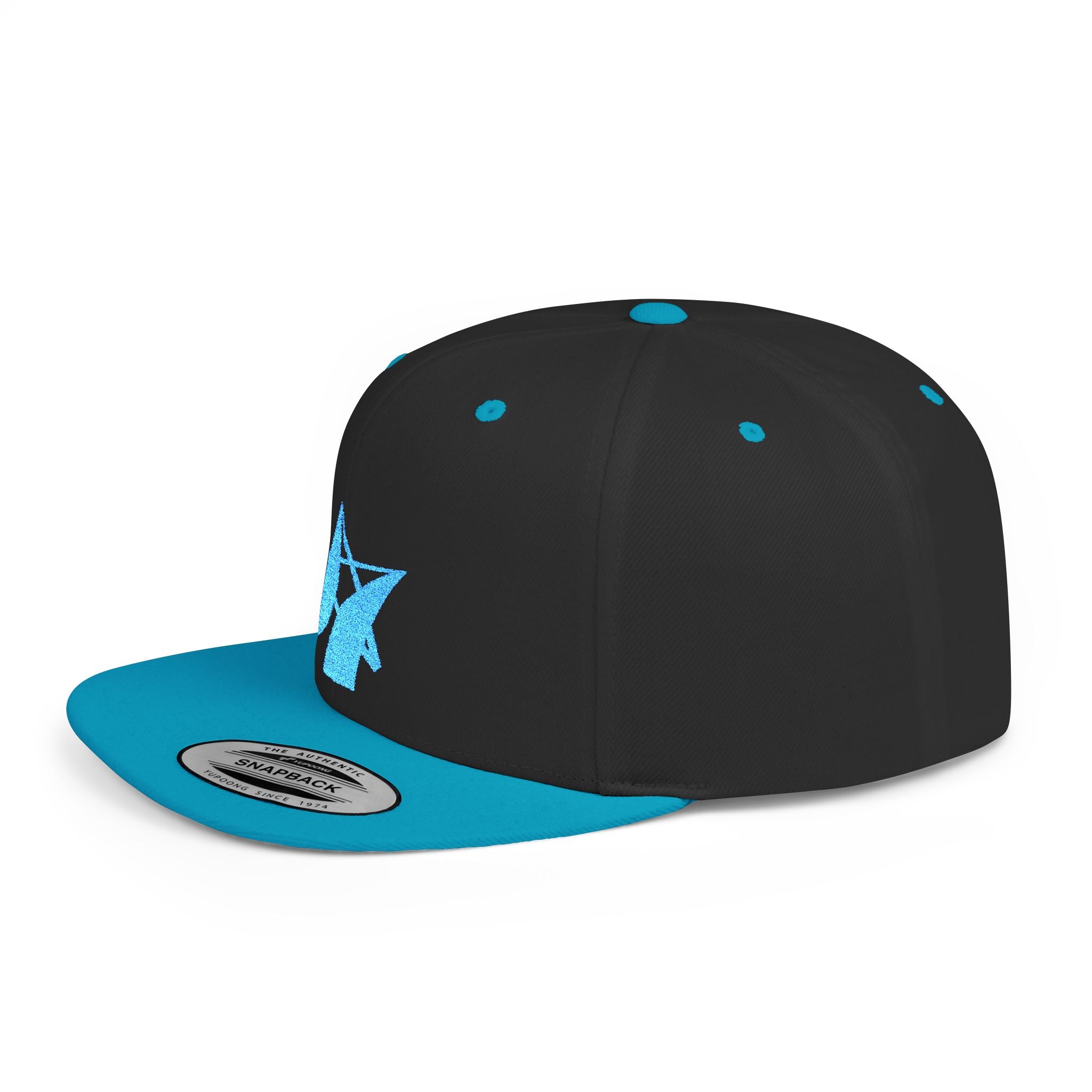 Flat Bill Snapback Hat Ambitious Star BLUE