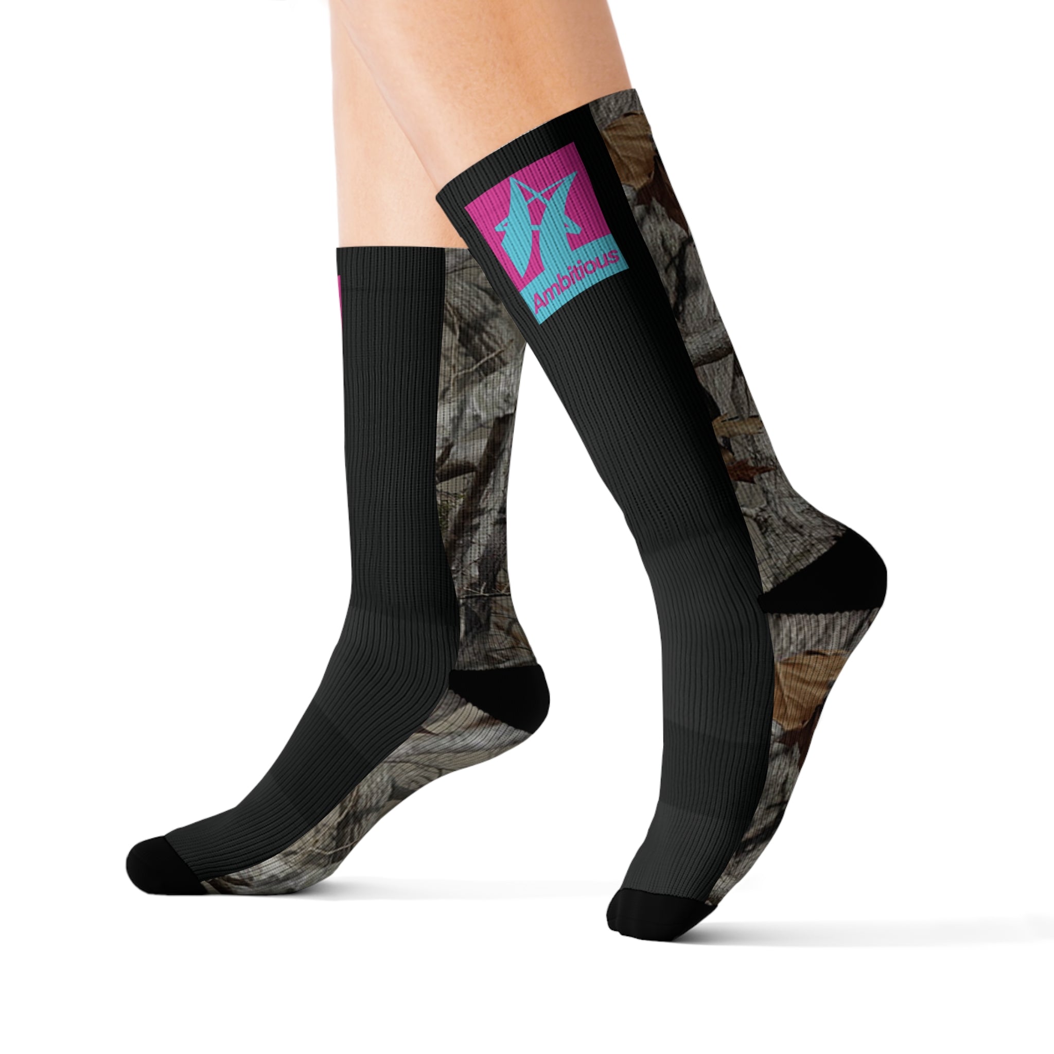 Ambitious Camo Graphic Socks BLACK