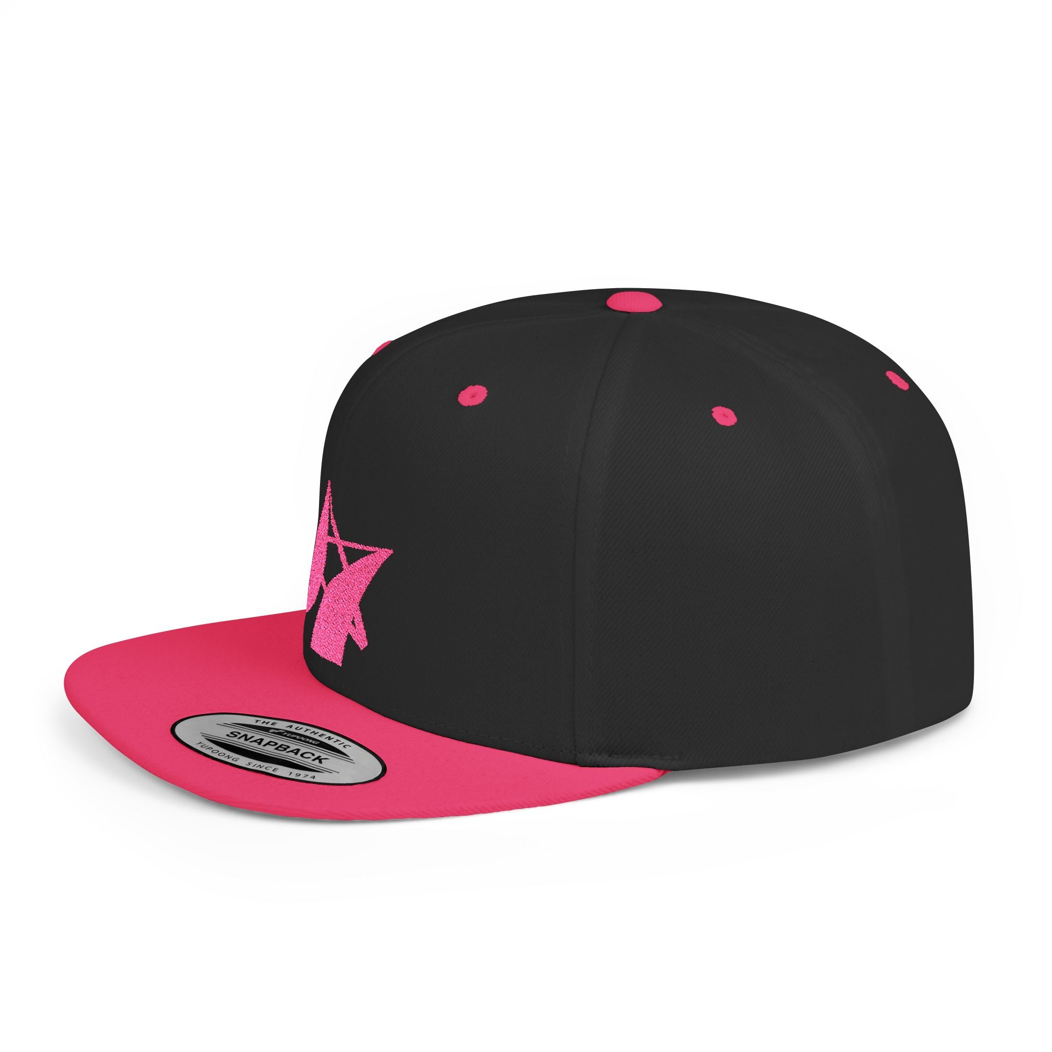 Flat Bill Snapback Hat Ambitious Star PINK