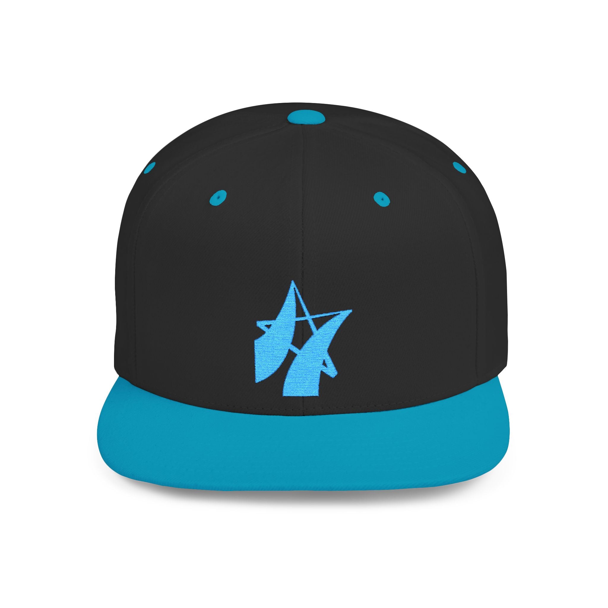 Flat Bill Snapback Hat Ambitious Star BLUE