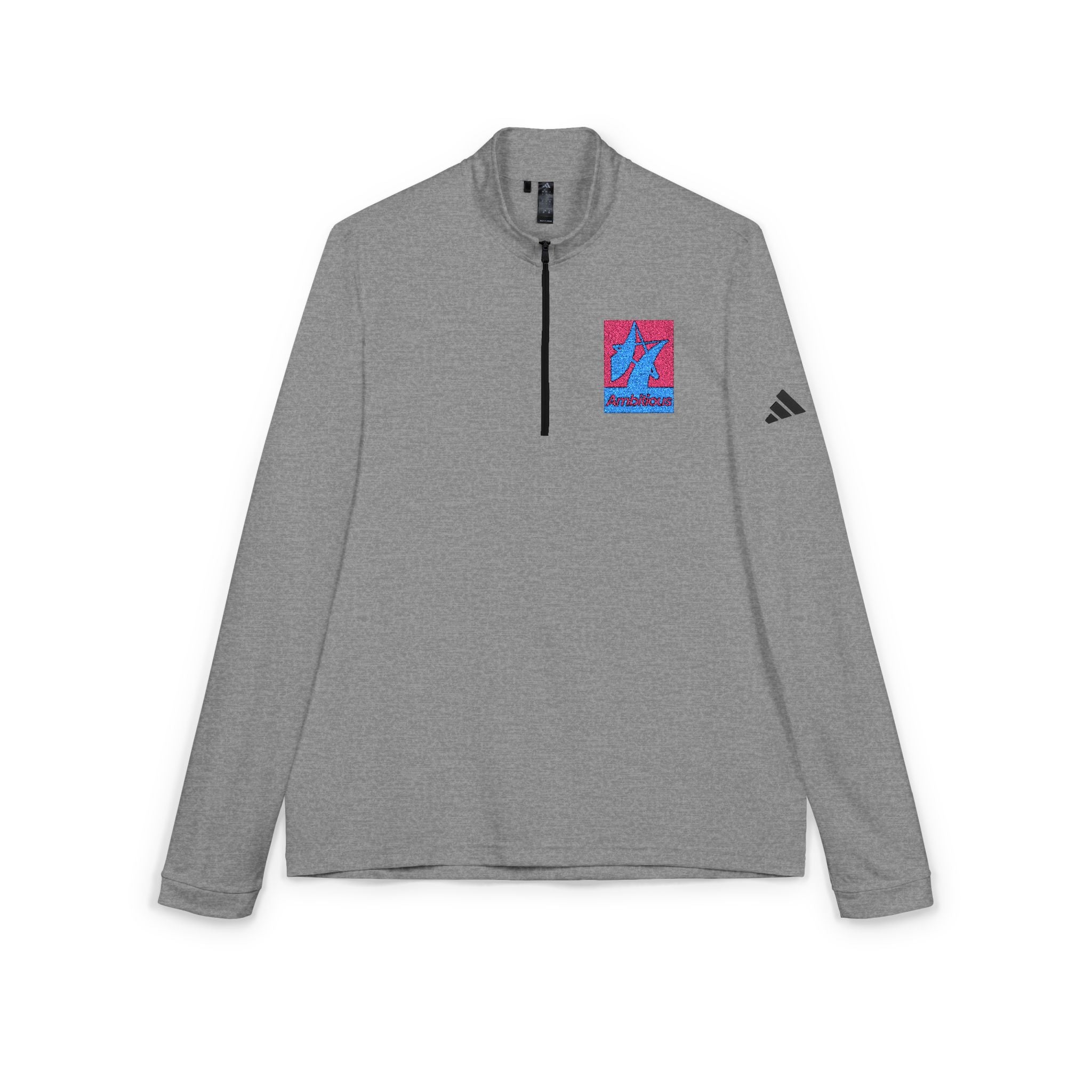 Ambitious/Adidas Quarter-Zip Pullover, Embroidered Athleisure Top