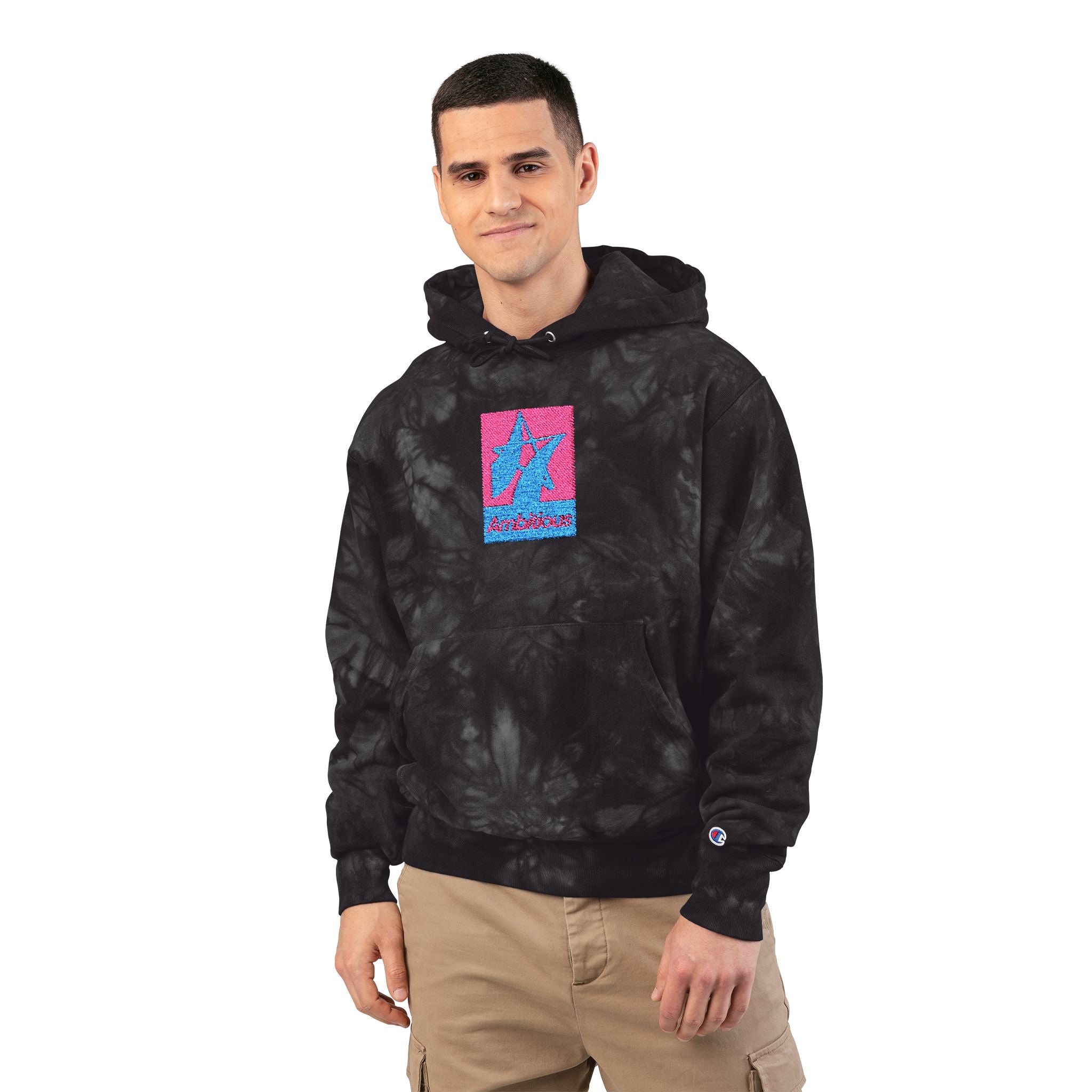 Ambitious/Champion Tie-Dye Hoodie with Embroidery