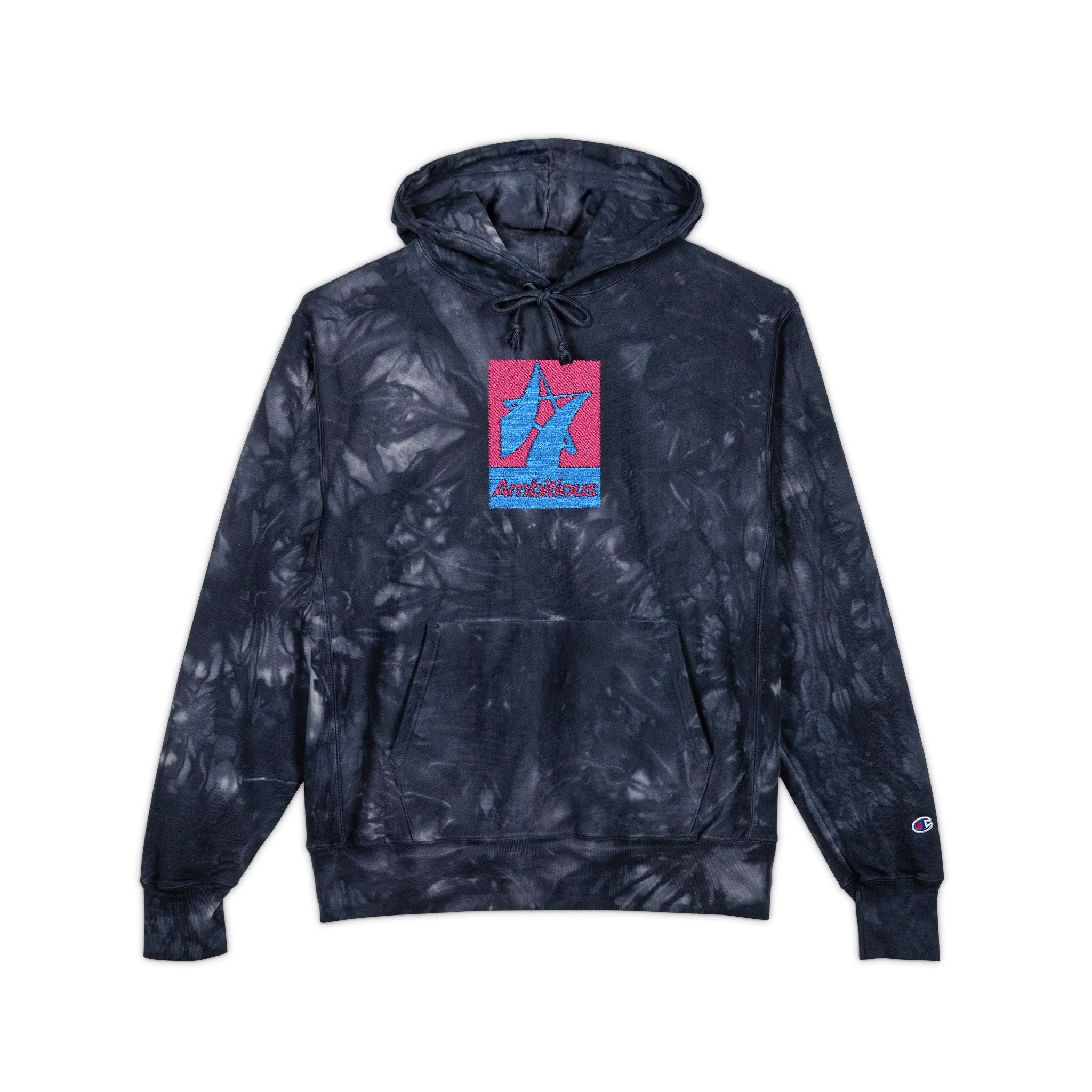 Ambitious/Champion Tie-Dye Hoodie with Embroidery