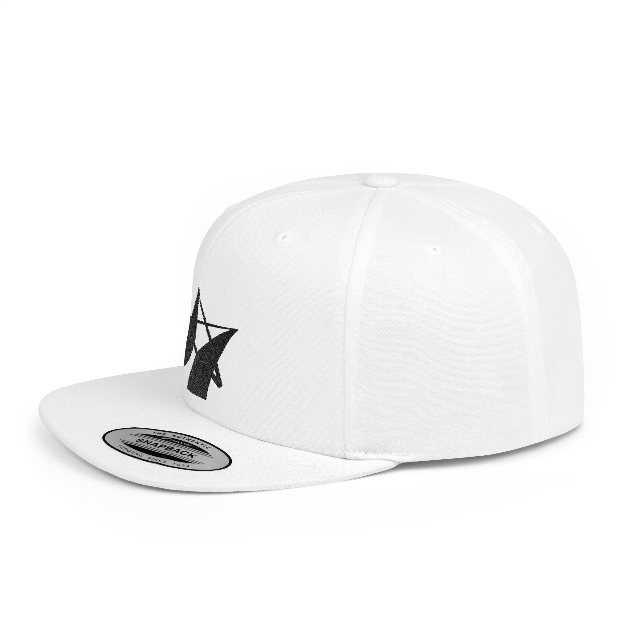 Flat Bill Snapback Hat Ambitious Star BLACK