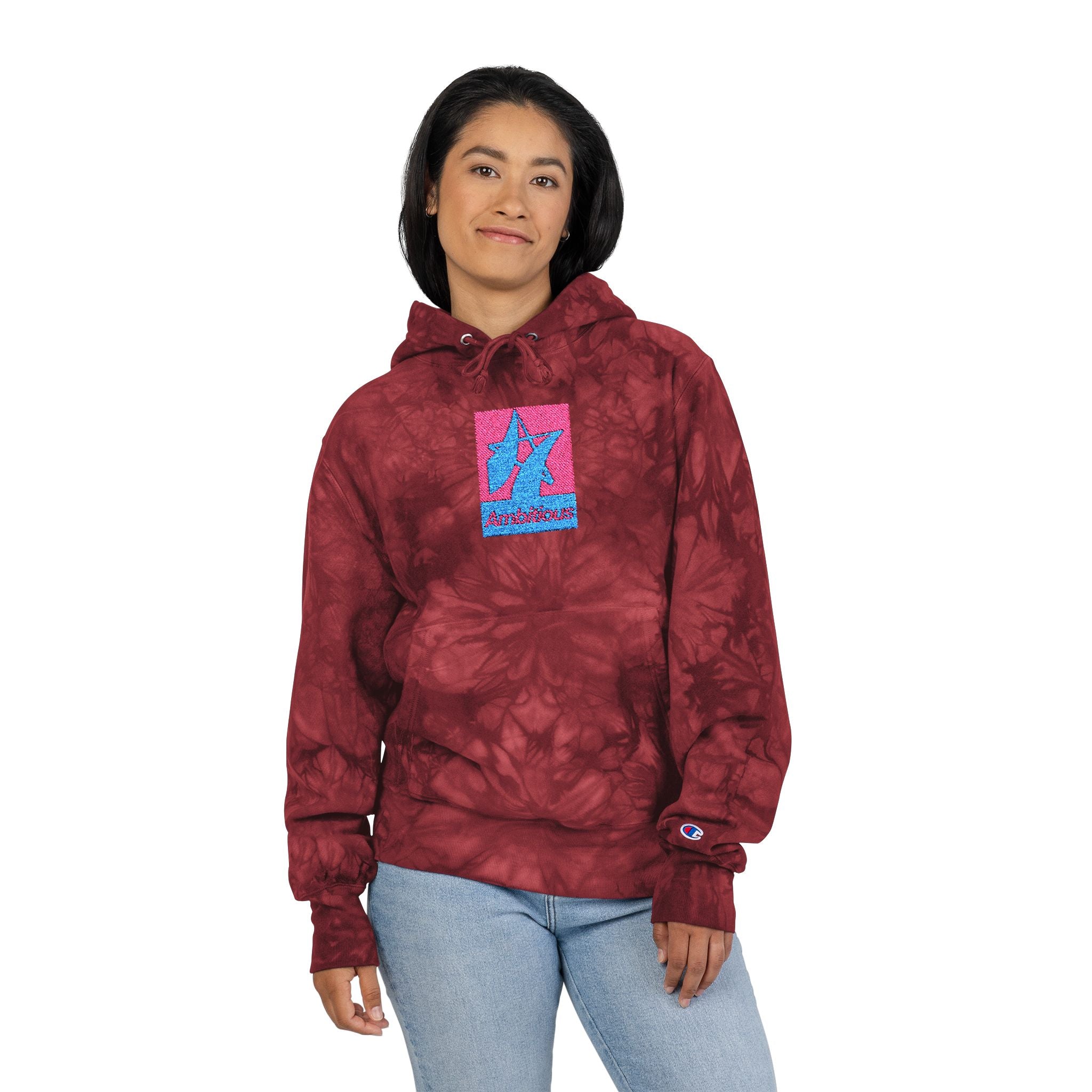 Ambitious/Champion Tie-Dye Hoodie with Embroidery