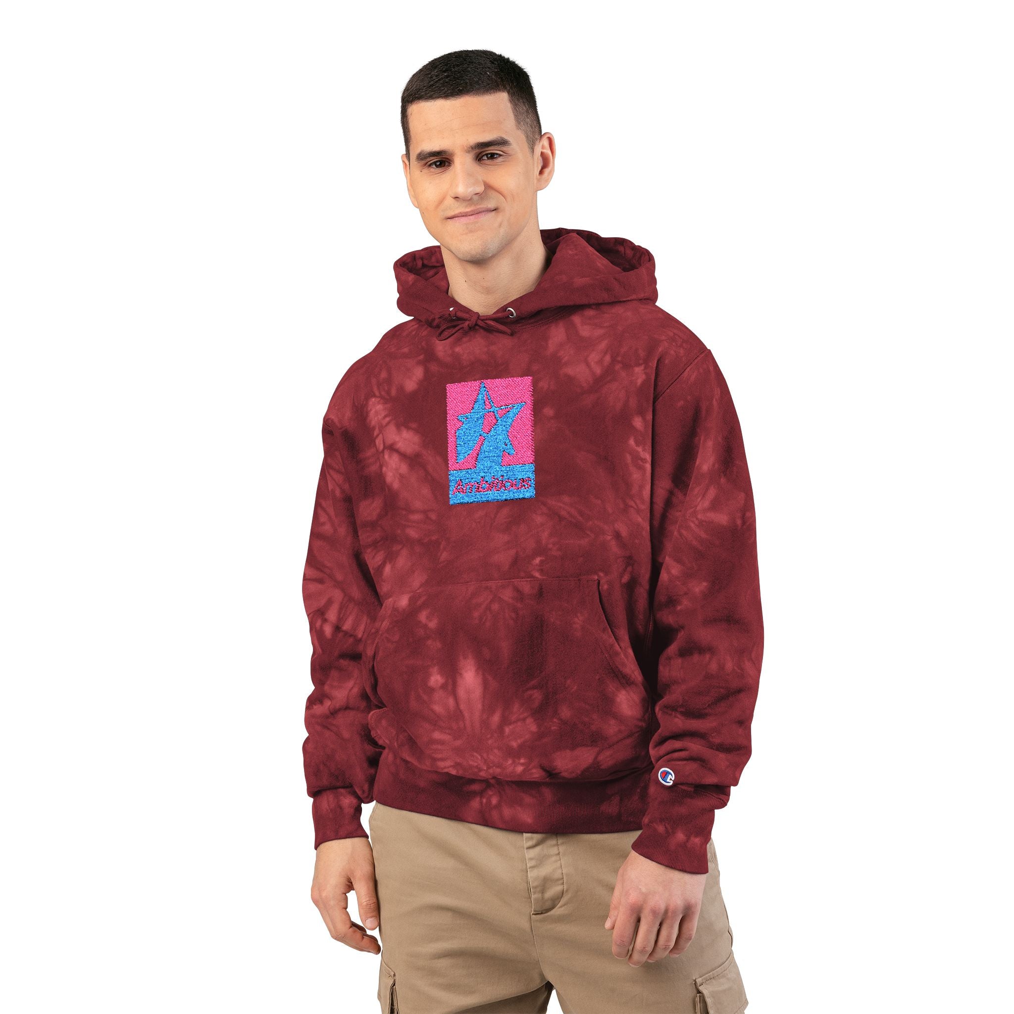 Ambitious/Champion Tie-Dye Hoodie with Embroidery