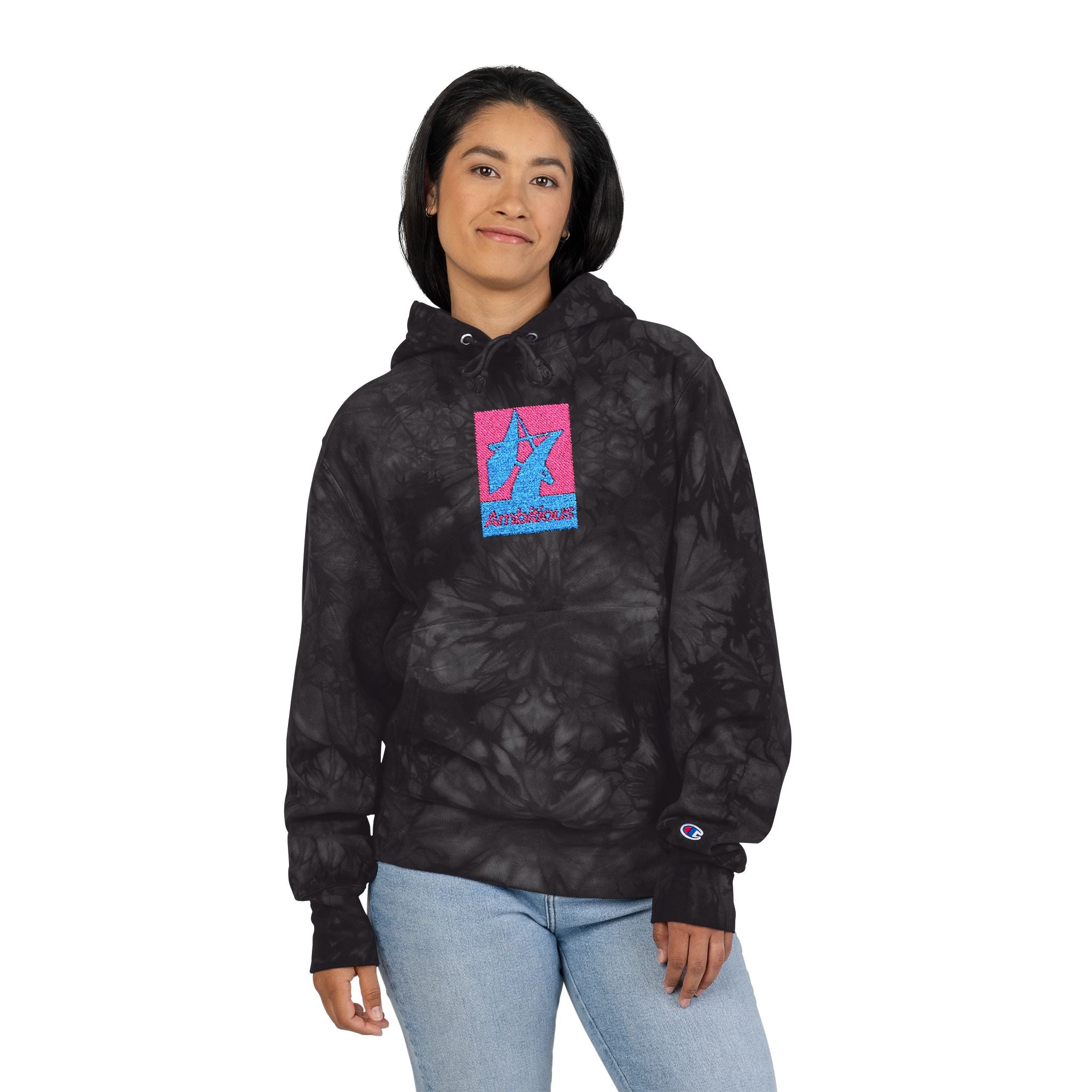 Ambitious/Champion Tie-Dye Hoodie with Embroidery