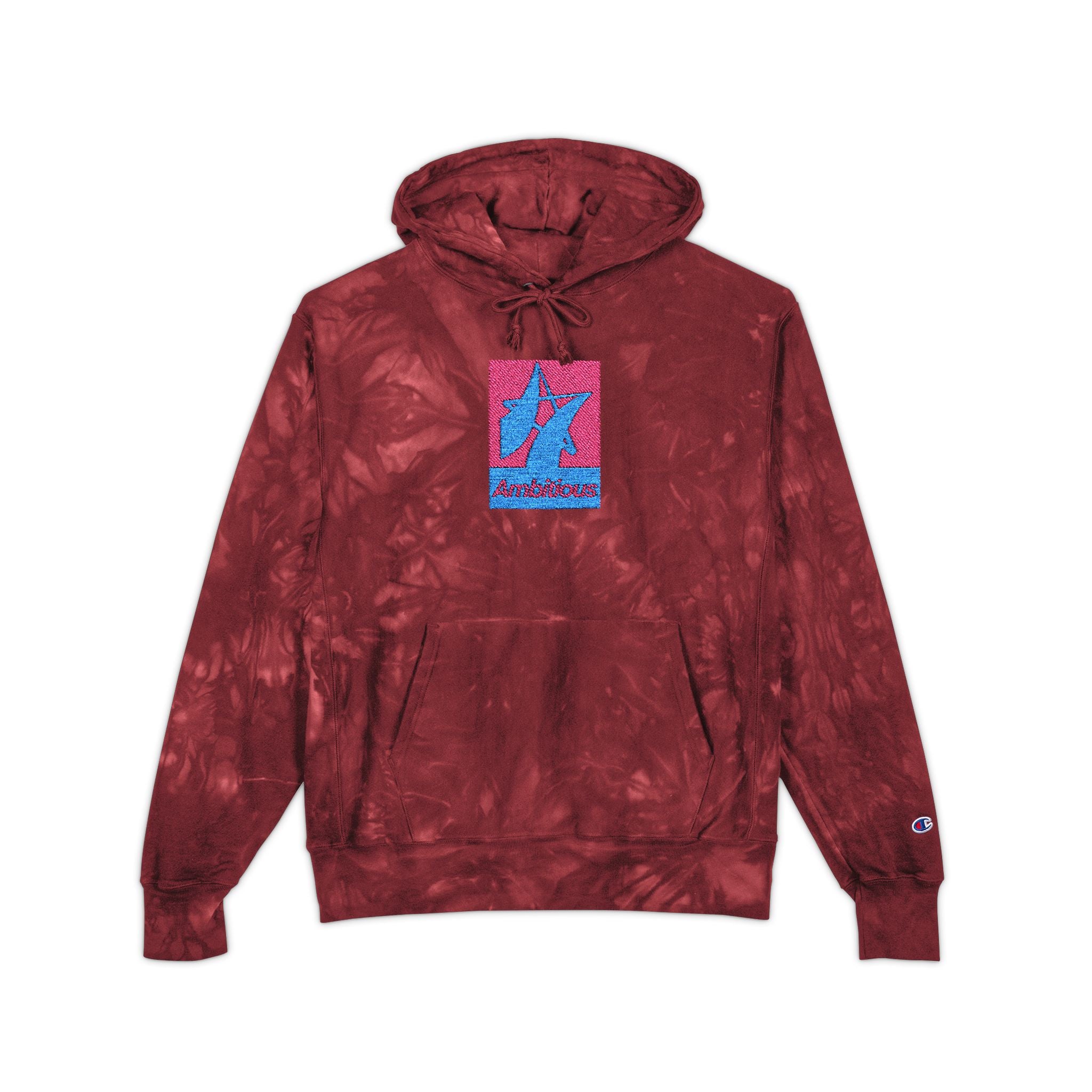Ambitious/Champion Tie-Dye Hoodie with Embroidery