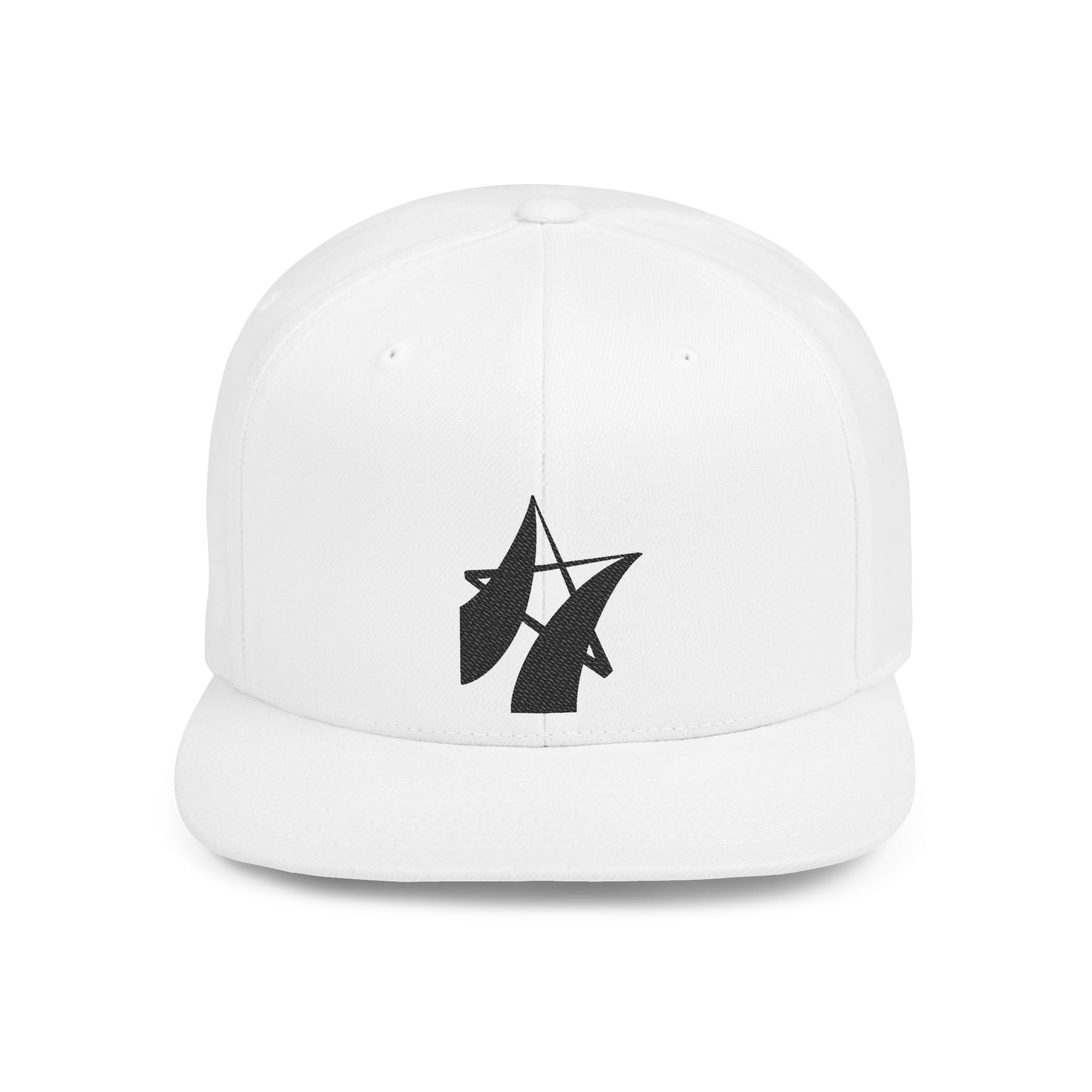 Flat Bill Snapback Hat Ambitious Star BLACK