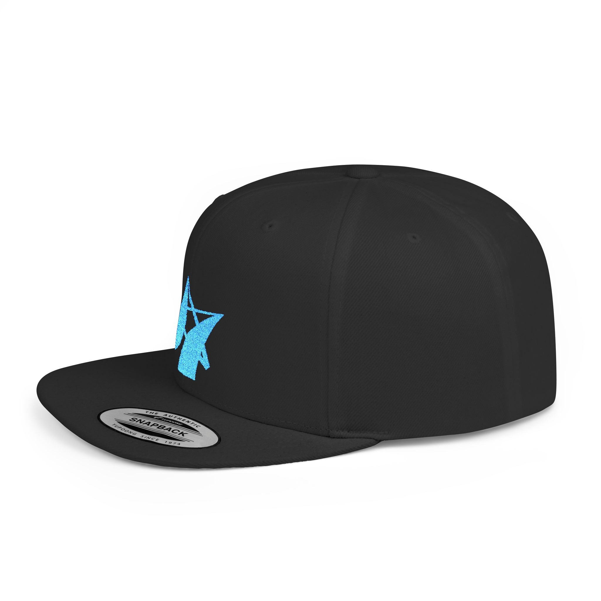 Flat Bill Snapback Hat Ambitious Star BLUE